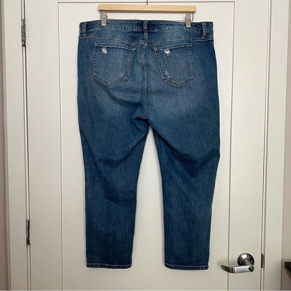 Torrid Jeans Womens Size 18 Blue Ex-Boyfriend Straight Distressed Stretch Denim - Picture 5 of 16